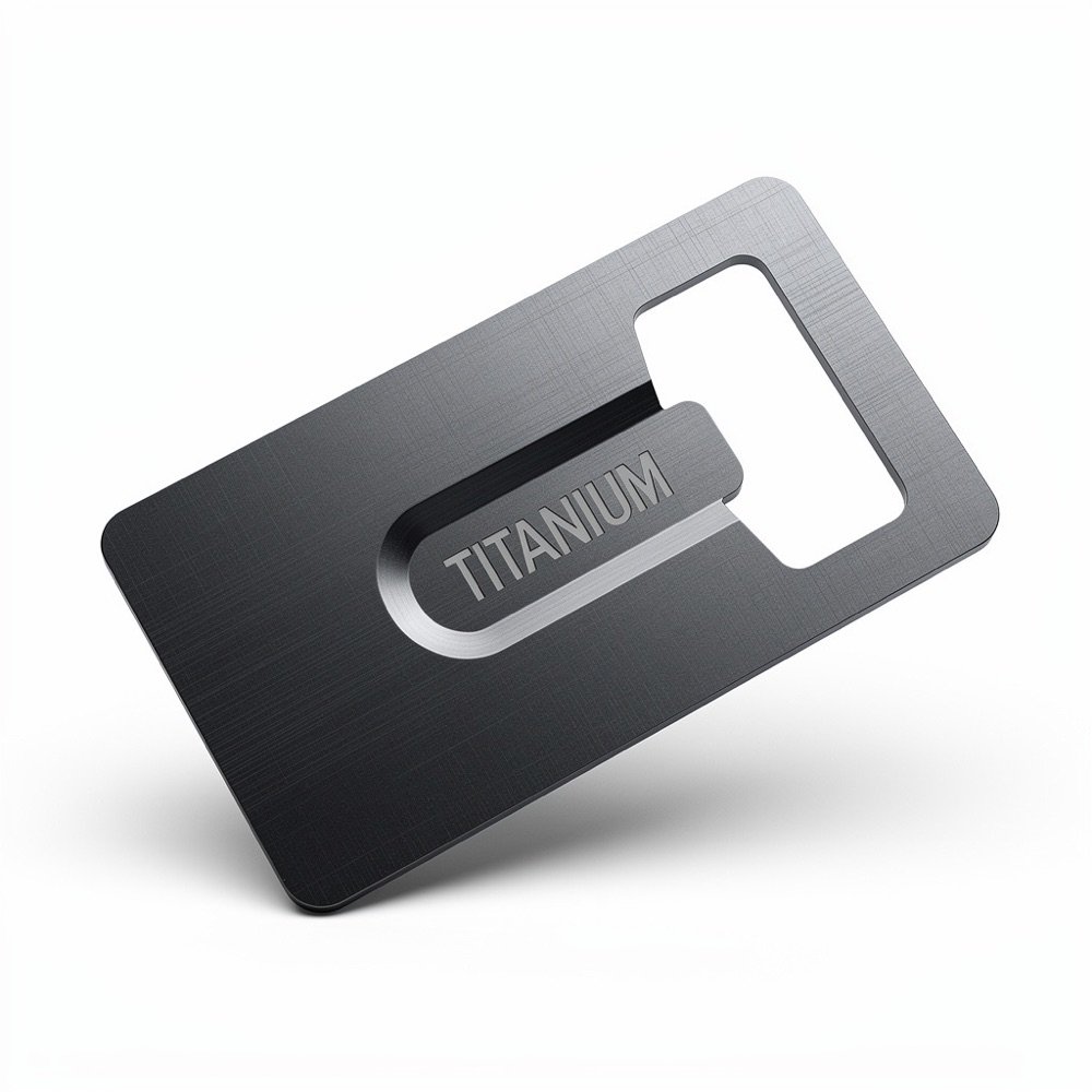 Close detail of a supplied luxury metal card finish